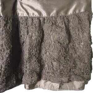 LBK Lace Skater Skirt Juniors Black Elastic Satin Waist Lined